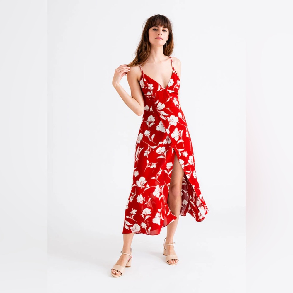 Floral Red Dress